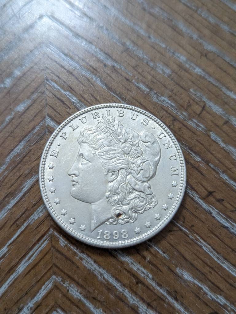 1898 morgan silver dollar almost uncirculated silver coin stunner! High grade antique us coins