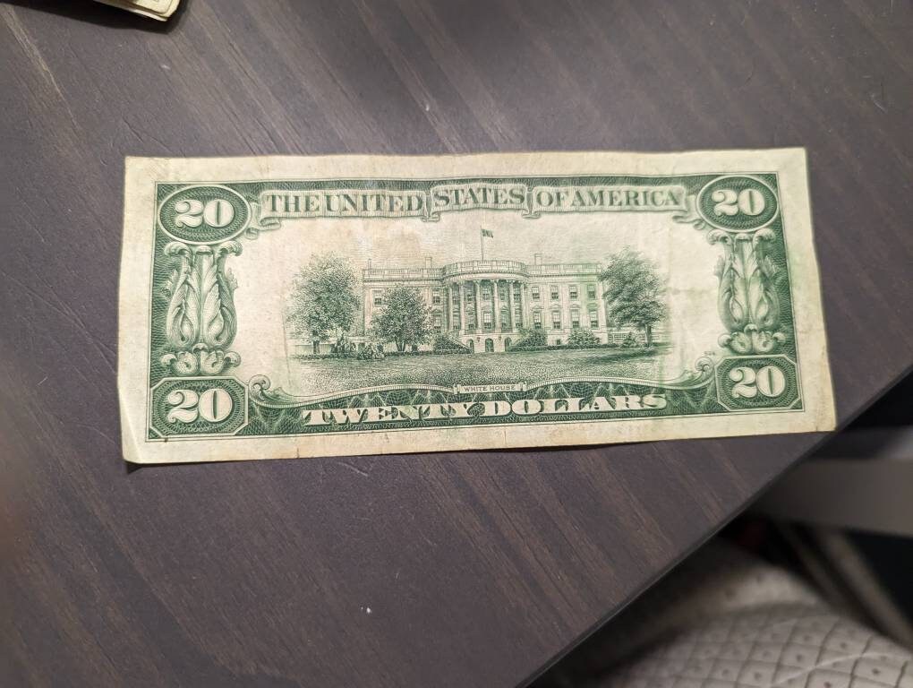 1934 lime green seal 20 dollar bill high grade, nice condition antique paper money