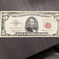 1963 five dollar red seal currency note rare high grade, old Americana paper money