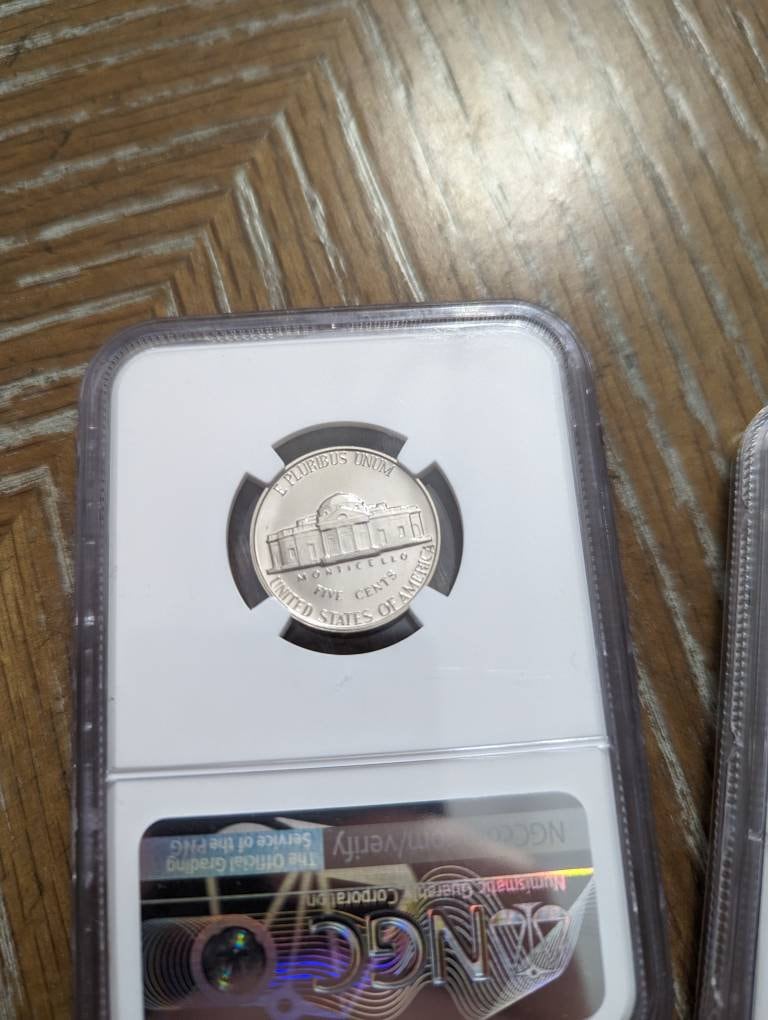 Graded coin proof Jefferson nickel, ngc graded 1961 proof 68 slabbed coin, incredibly collectible