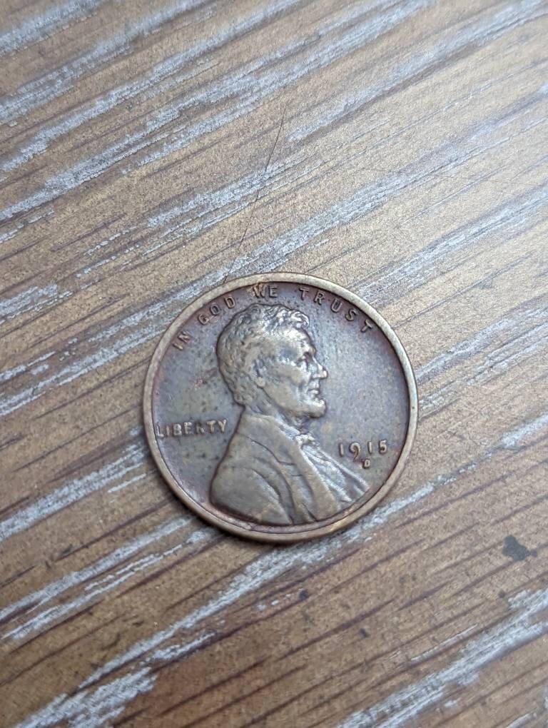 1915d lincoln cent, denver mint wheat cent antique copper penny, better date us coin collecting choice condition, high grade beautiful