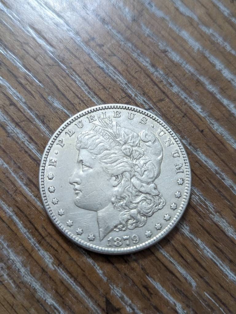 1879p second year, morgan silver dollar, antique 90 percent silver coin, free shipping high grade, unchecked for varieties