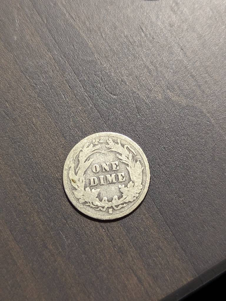 1898s semi key date barber dime  90 percent silver antique Americana barber, rare date coin collecting