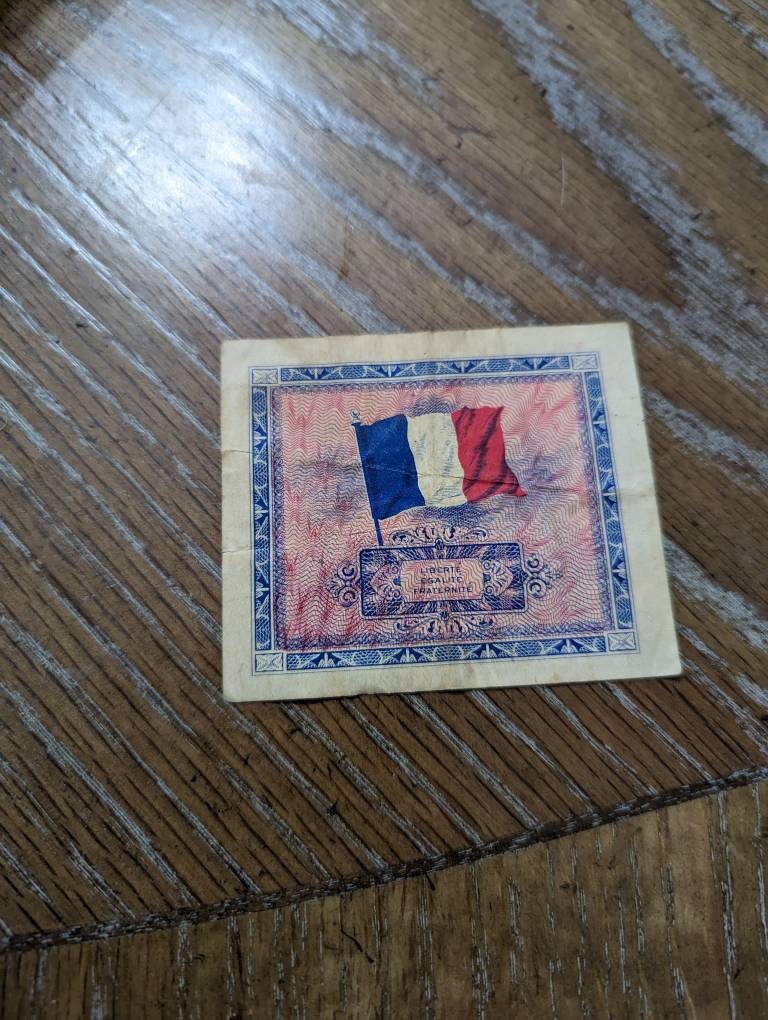 1944 French world war collectible  10 francs military payment certificate, collectible foreign money