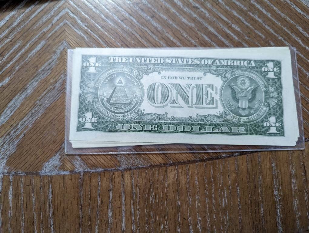 1957 gem Uncircumcised 1957 one dollar silver certificate bills, one random from my collection, stunning old paper money