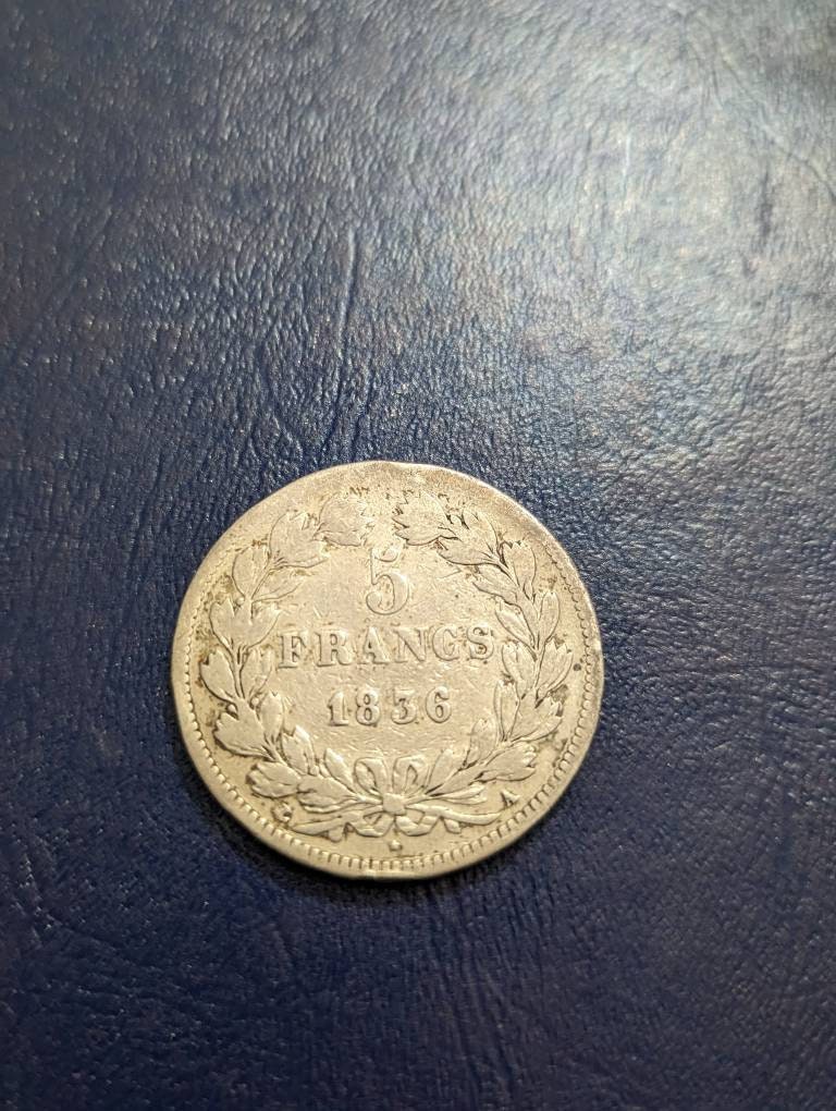 1836b French 5 francs silver world coin