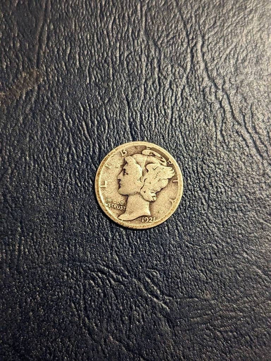 1921d mercury dime, semi key date coin, rare nice condition antique American coin