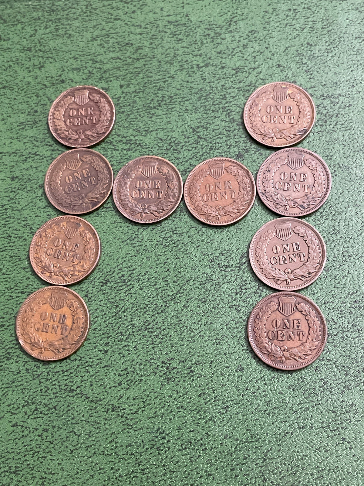 10 Indian head pennies collectible old coins
