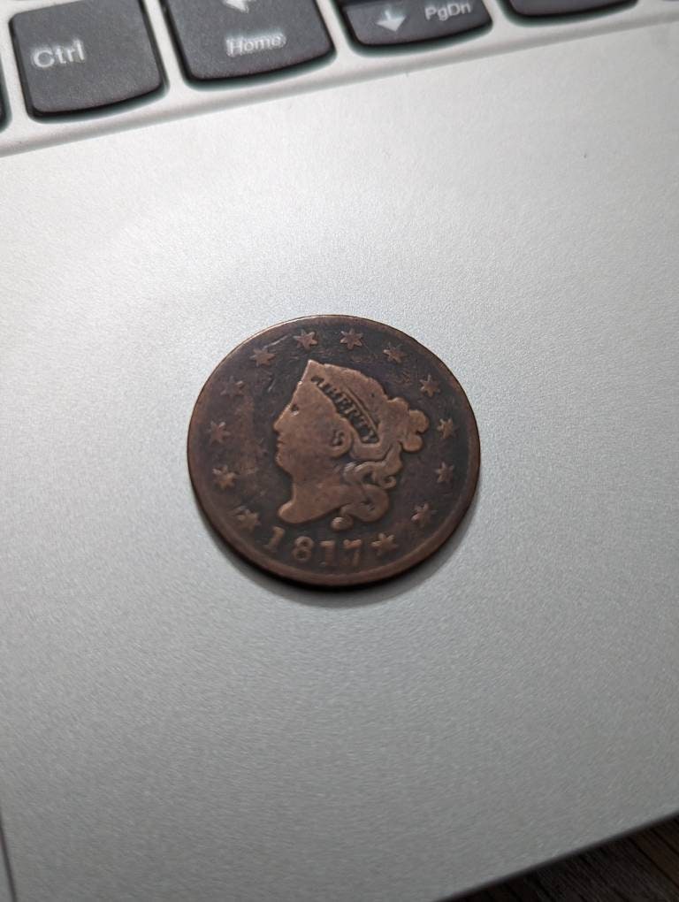 1817 better date American large cent, variety unchecked details old penny