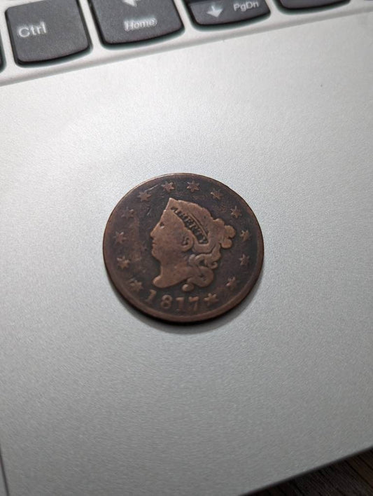 1817 better date American large cent, variety unchecked details old penny