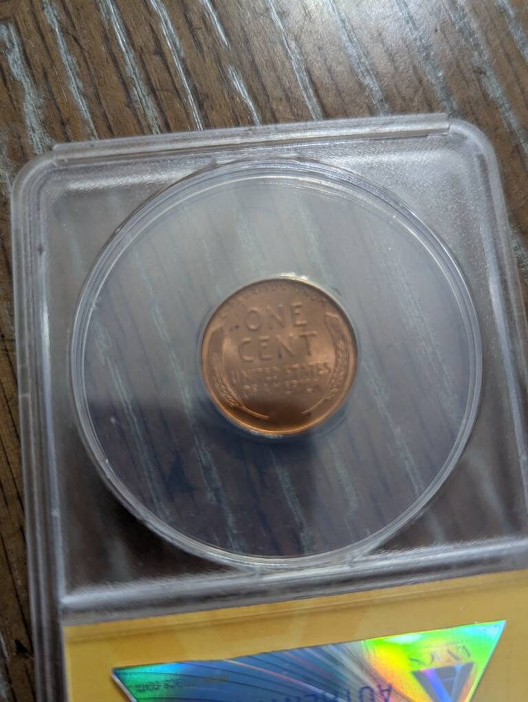 1945s Lincoln cent graded ms65rd, special gem Uncircumcised, anacs graded wheat penny