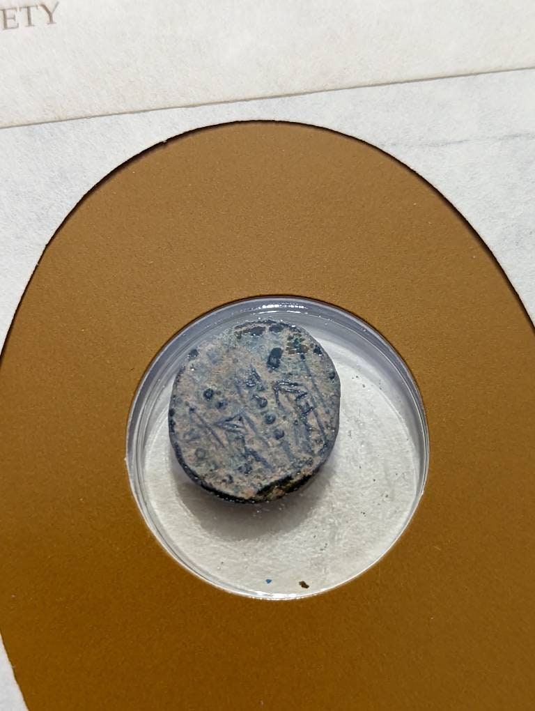 2000 year old ancient Roman coin, holy roman empire collectible coin, authentic biblical times coin, in stamp and coin collecting set
