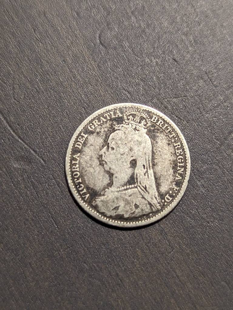 1890 silver sixpence for groom shoe wedding gift silver coin good luck brides -- solid actually silver, British and irish, wedding day