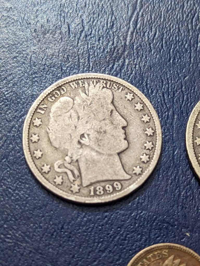 Two 1800s barber half dollar lot, plus bonus 1860 Indian head cent