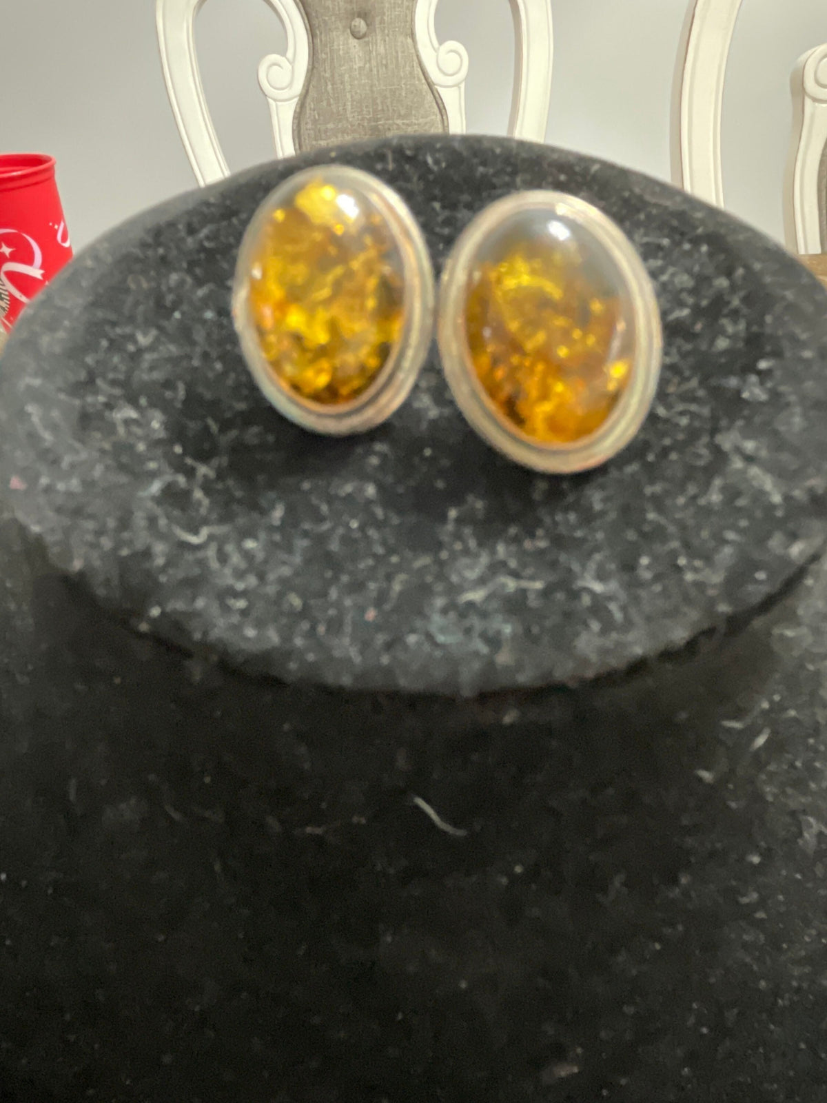 Silver and Amber earrings