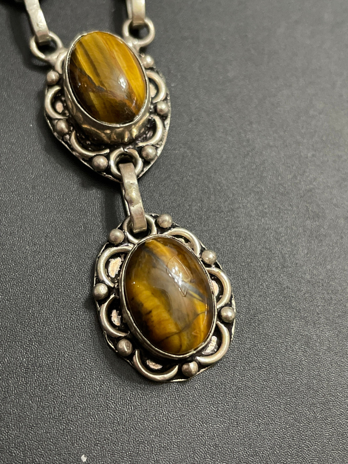 Silver Tiger Eye Necklace