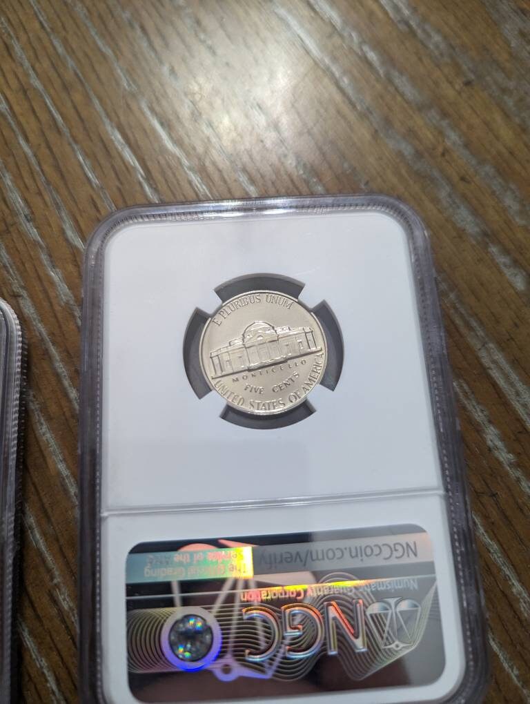 Graded coin proof Jefferson nickel, ngc graded 1961 proof 68 slabbed coin, incredibly collectible
