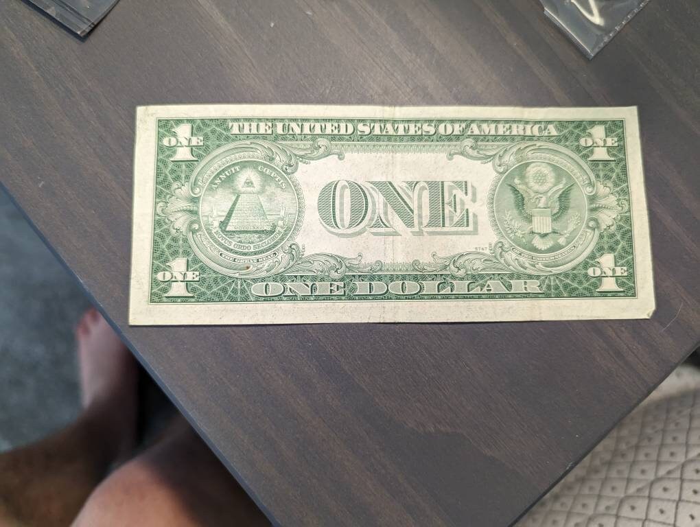 1x 1935 silver certificate blue seal vintage us currency, midgrade 1935 series silver blue seals