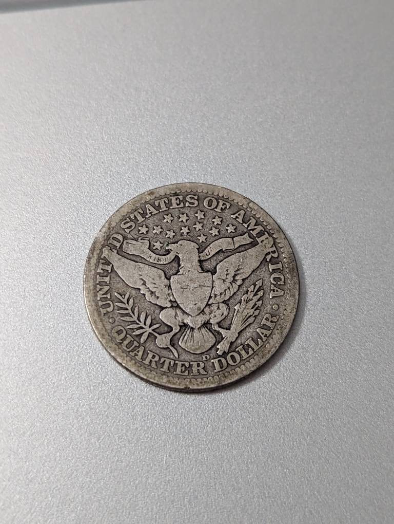 1909d barber silver quarter coin,  better date, nice condition,  antique American coin