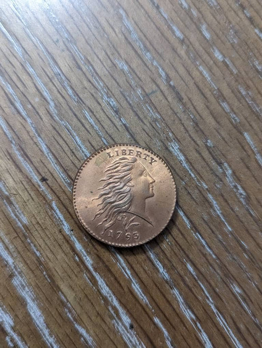 1793 United States restrike chain cent, colonial penny, rare pre-confederate copper cent
