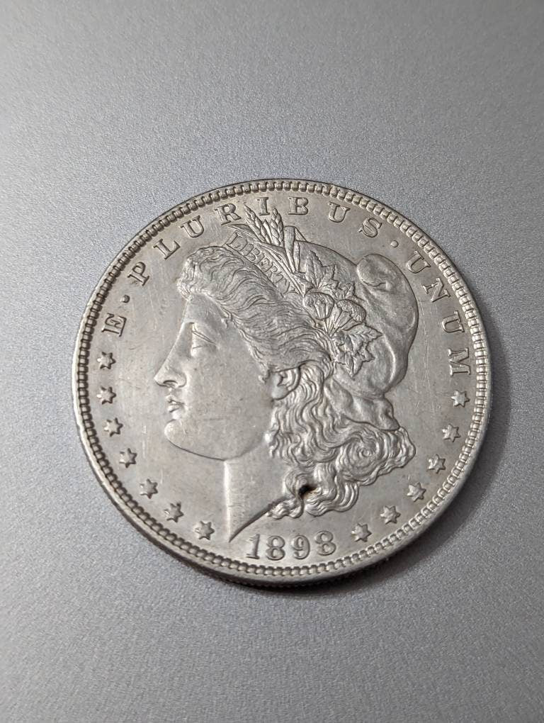1898 morgan silver dollar almost uncirculated silver coin stunner! High grade antique us coins