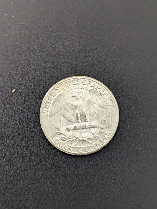 1947d Washington Silver Quarter coin, uncirculated  coin with gorgeous mint flair, gifts for him