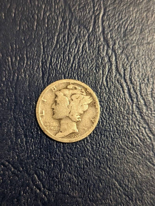 1926s San Francisco mercury dime, better  date coin, rare nice condition antique American coin