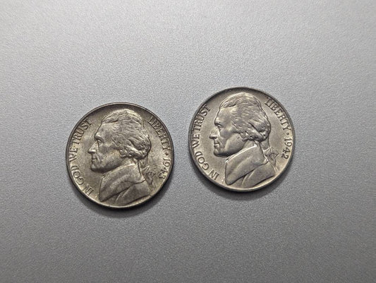 1942p and 1943p war nickels