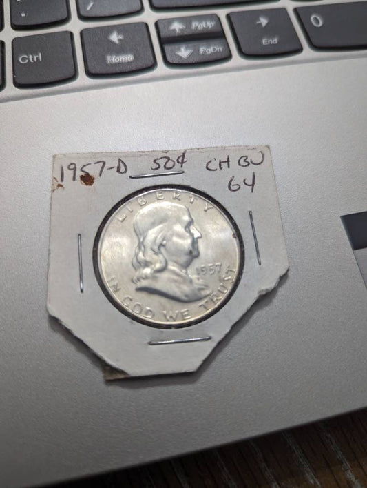 1957d Franklin half dollar