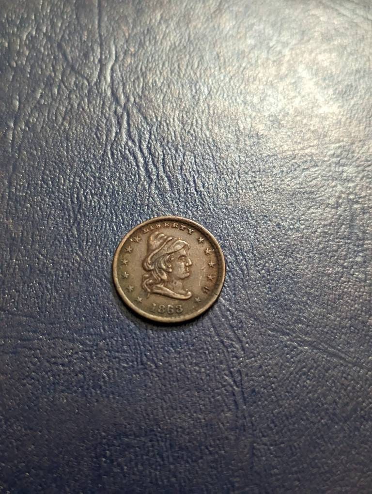 civil war token, authentic 1860 civil war token from large my collection,  army navy antique American coin