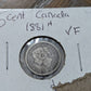 1981h Canada 5 cents, sterling silver better coin very fine plus, rare date world currency