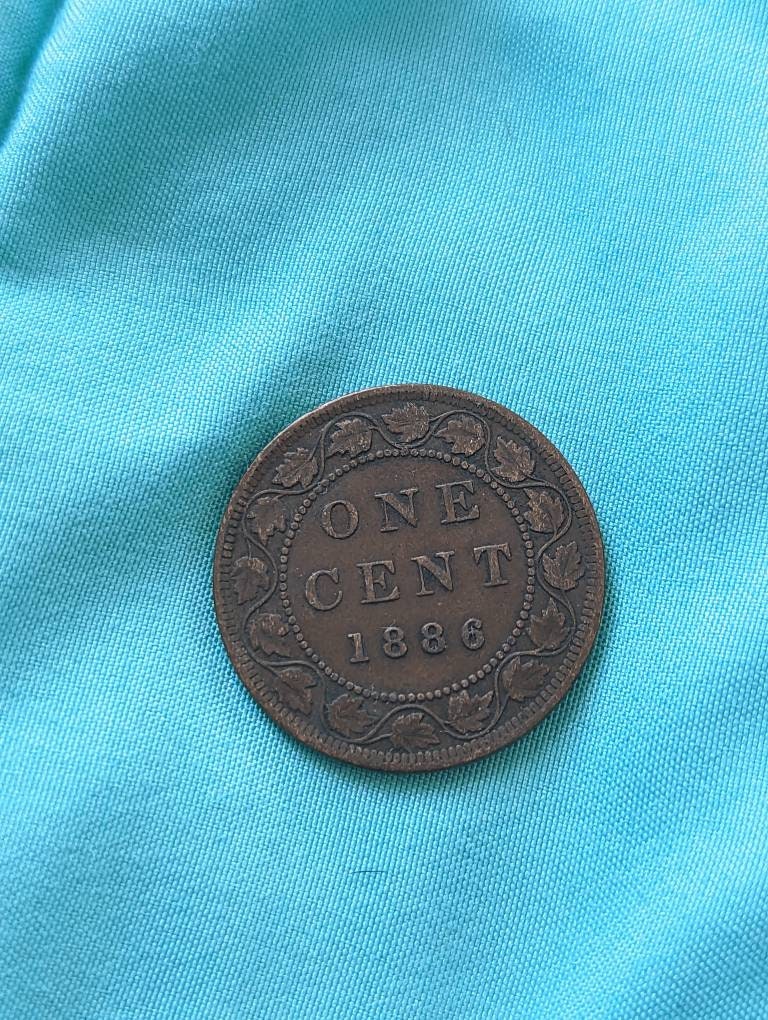 1886 canada queen Victoria large cent, better condition,  rare foreign coin