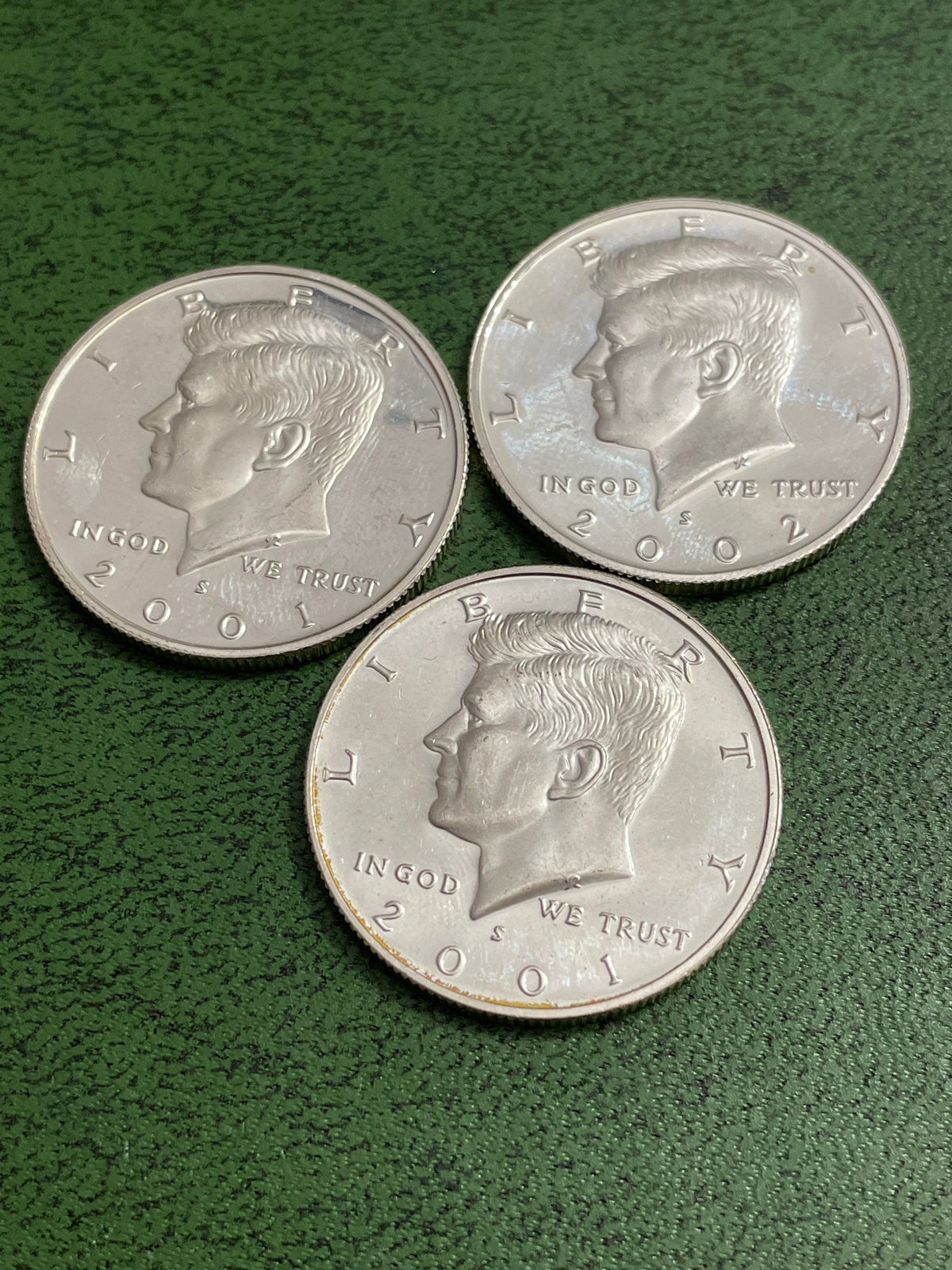 3 Silver .50 cent half dollars proofs
