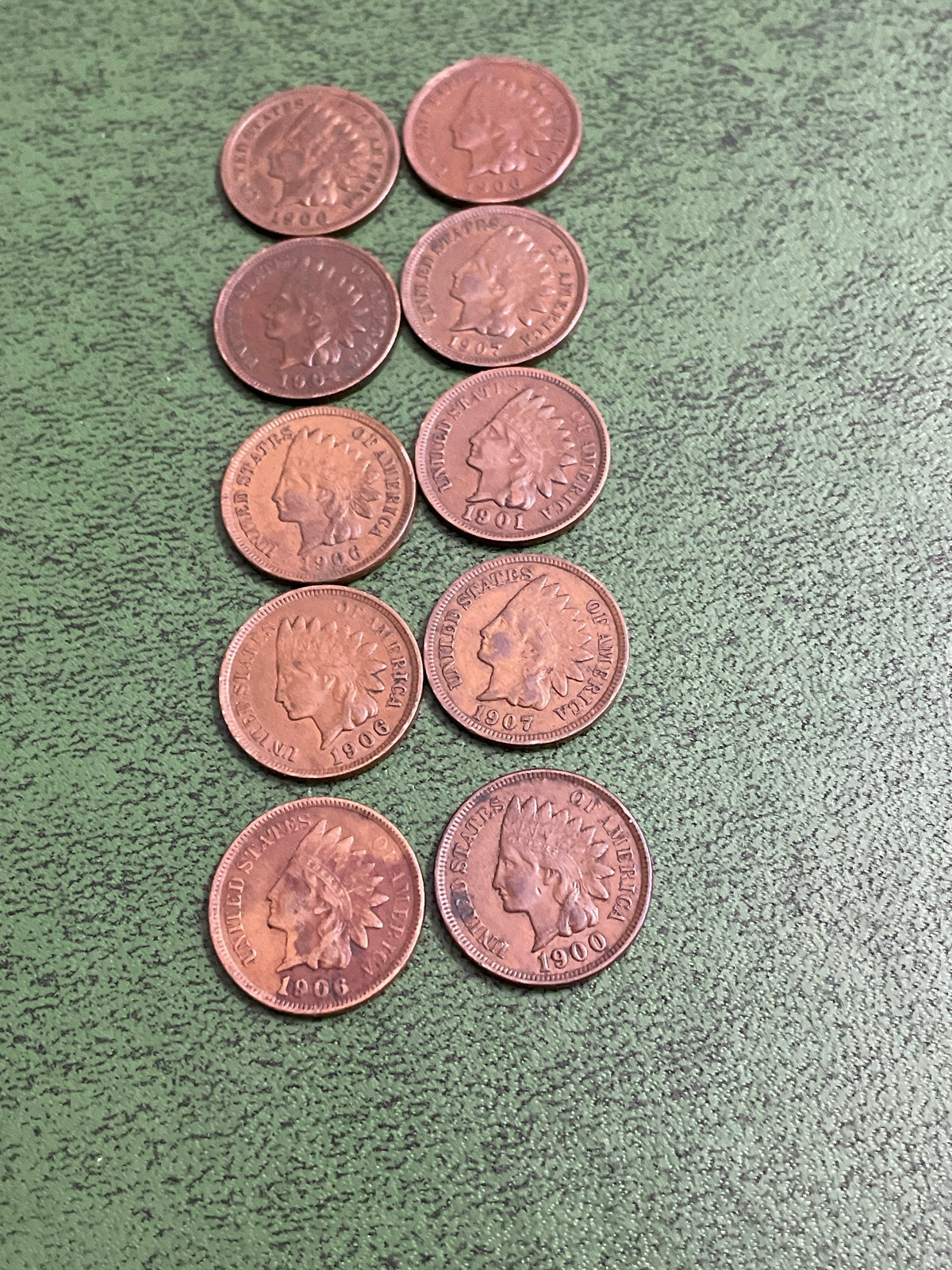 10 Indian head pennies better condition