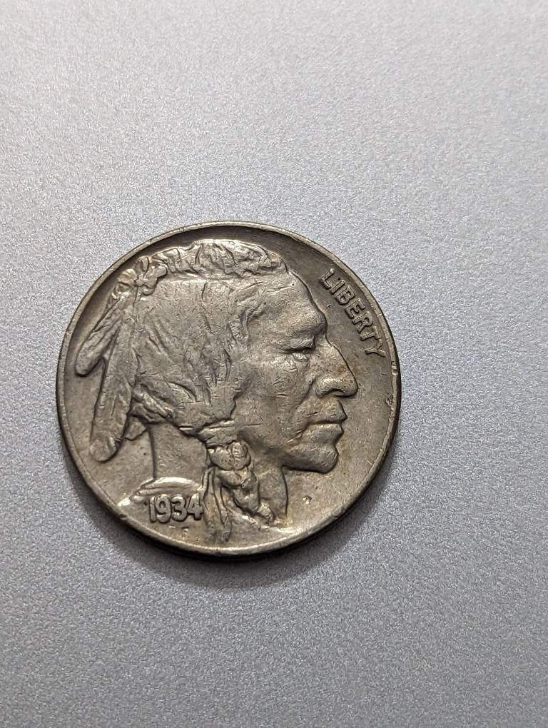 1934 beautiful Buffalo nickel coin