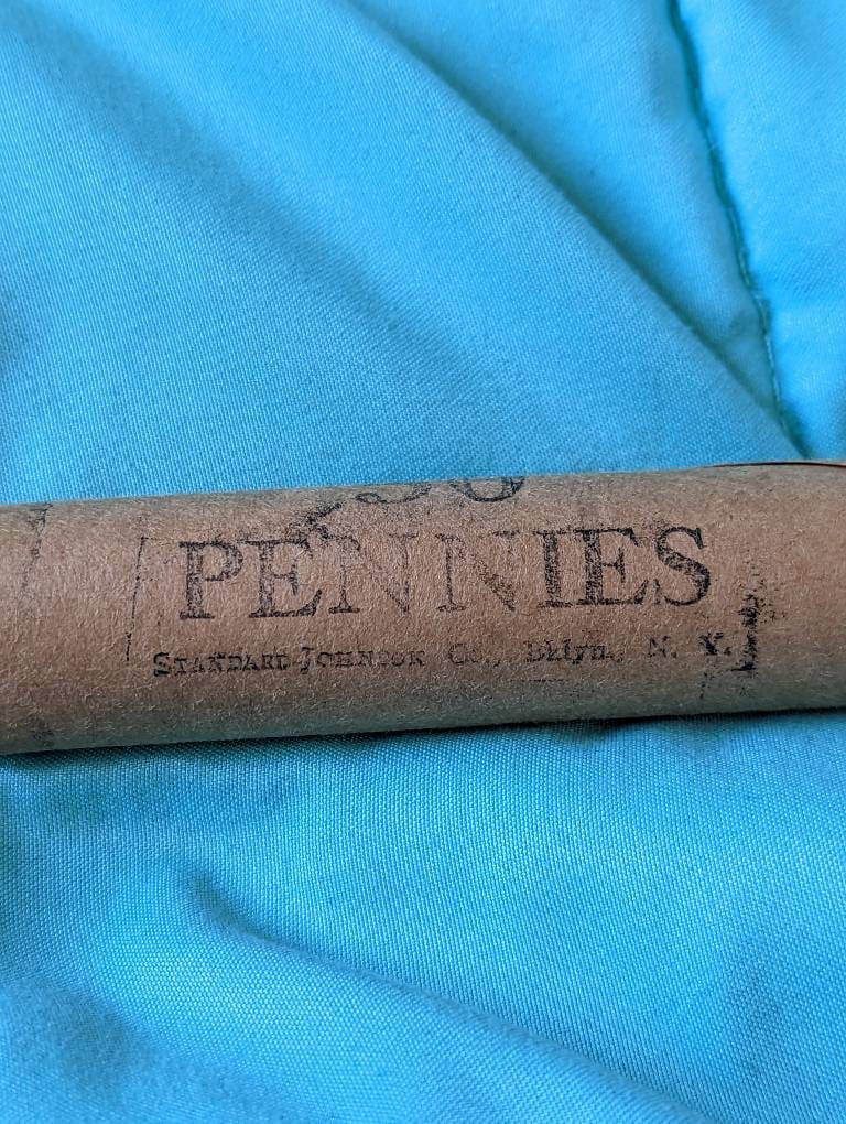 1955s  original  sealed Lincoln penny roll, gem Uncircumcised coins!