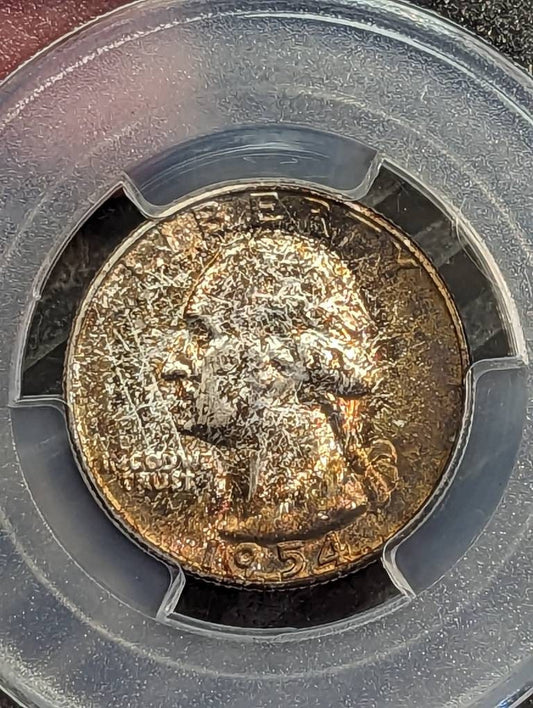 1952 silver graded quarters, pcgs ms66 with great toning, great collectors set